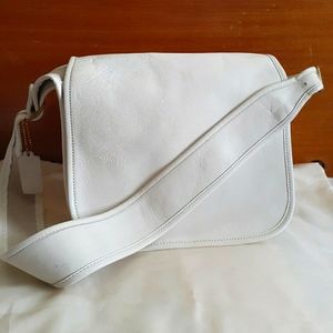 Vintage Coach RARE Pre-creed Cashin Original Classic Saddle Pouch White 60s/70s